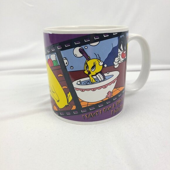 Applause Warner Bros Tweety Bird Sylvester Cartoon Ceramic Coffee Mug  1995 - Picture 1 of 10
